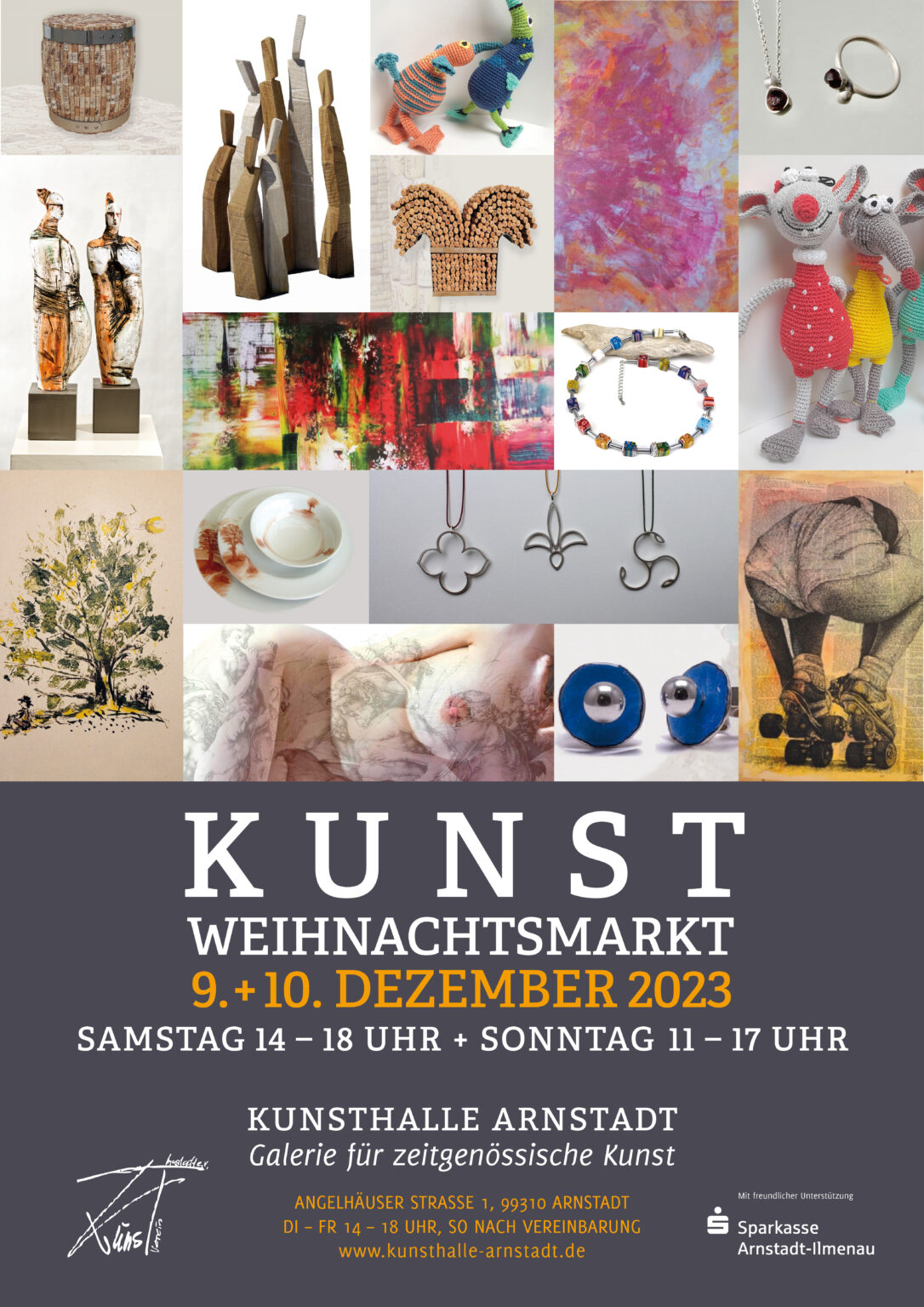 KUNSTWEIHNACHTSMARKT AM 9. + 10. Dezember 2023 Kunsthalle Arnstadt